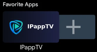 Kafelek IPappTV wśród ulubionych aplikacji Android TV